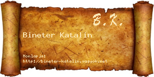 Bineter Katalin névjegykártya